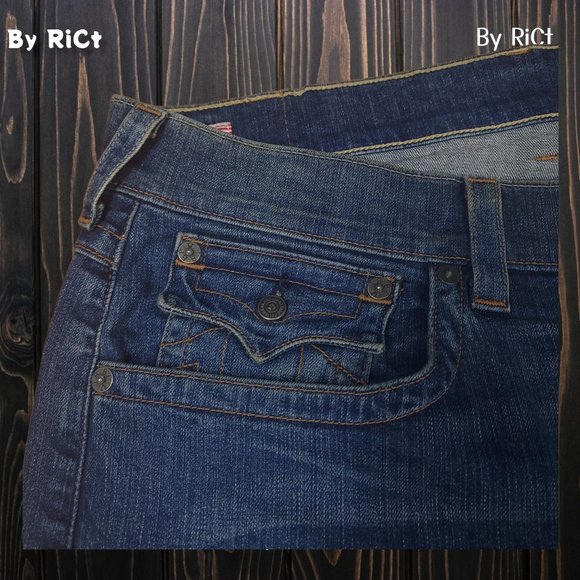 True Religion Ricky Relaxed Straight Men Jeans Size 46x34 Stretch High Rise USA - Picture 4 of 11